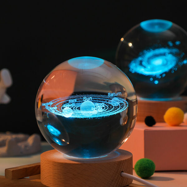 Wholesale Night Lamp 3d Interior Crystal Ornament Small 3d Galaxy Crystal Ball Night Light - Image 7