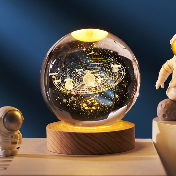 Crystal Lamp Glowing Planetary Gala xy Night Light Crystal Ball Night Lights Bedside Light Home Decor Christmas Gift Night Lamp - Image 3