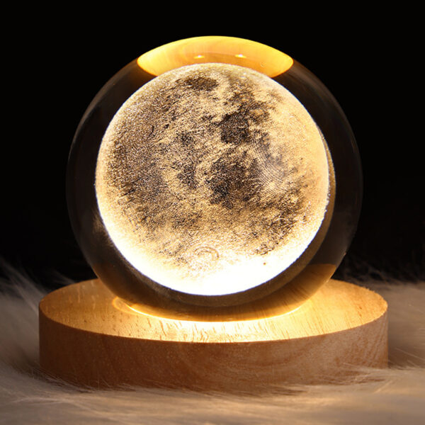 Night Light 3D LED Crystal Ball Table Lamp Home Decor Planet Moon Galaxy Luna Saturno Table Lamp for Birthday Party Christmas - Image 4