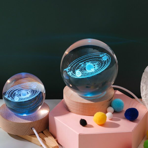 Wholesale Night Lamp 3d Interior Crystal Ornament Small 3d Galaxy Crystal Ball Night Light - Image 3