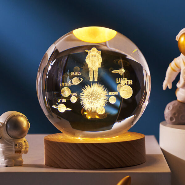 Crystal Lamp Glowing Planetary Gala xy Night Light Crystal Ball Night Lights Bedside Light Home Decor Christmas Gift Night Lamp - Image 5