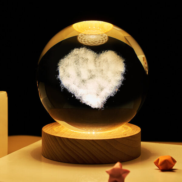 Crystal Lamp Glowing Planetary Gala xy Night Light Crystal Ball Night Lights Bedside Light Home Decor Christmas Gift Night Lamp