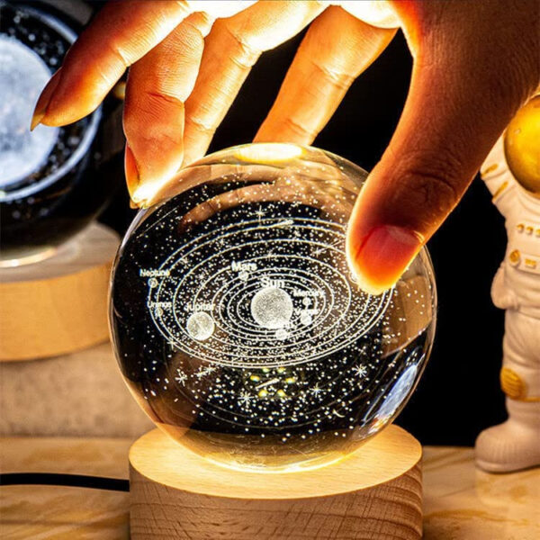 Night Light 3D LED Crystal Ball Table Lamp Home Decor Planet Moon Galaxy Luna Saturno Table Lamp for Birthday Party Christmas - Image 5