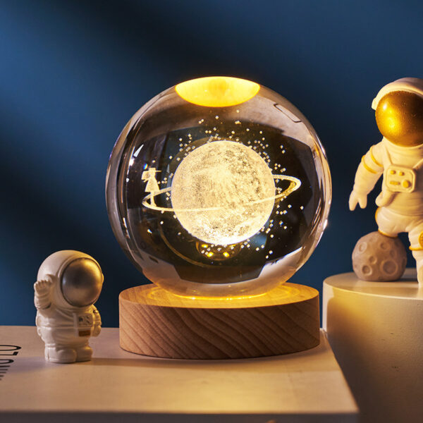 Crystal Lamp Glowing Planetary Gala xy Night Light Crystal Ball Night Lights Bedside Light Home Decor Christmas Gift Night Lamp - Image 6