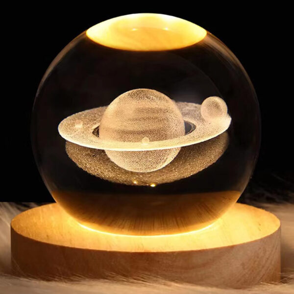 Night Light 3D LED Crystal Ball Table Lamp Home Decor Planet Moon Galaxy Luna Saturno Table Lamp for Birthday Party Christmas - Image 2